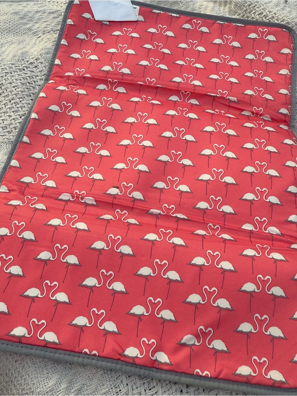 Ju Ju Be Ju-Ju-Be Jujube Changing Pad Flamingos Miami Beach Pink‎ Grey Stripe